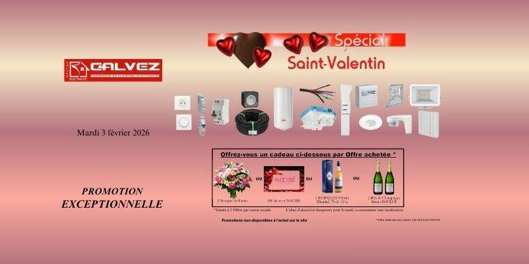 Promotion exceptionnelle

Spéciale Saint-Valentin
